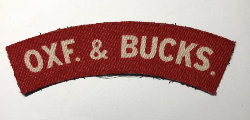 Oxfordshire and Buckinghamshire Light Infantry WW2 printed shoulder title.