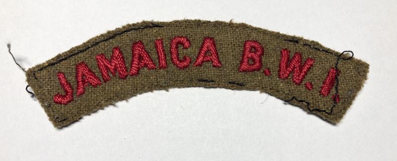 JAMAICA B.W.I. WW2 cloth nationality shoulder title.