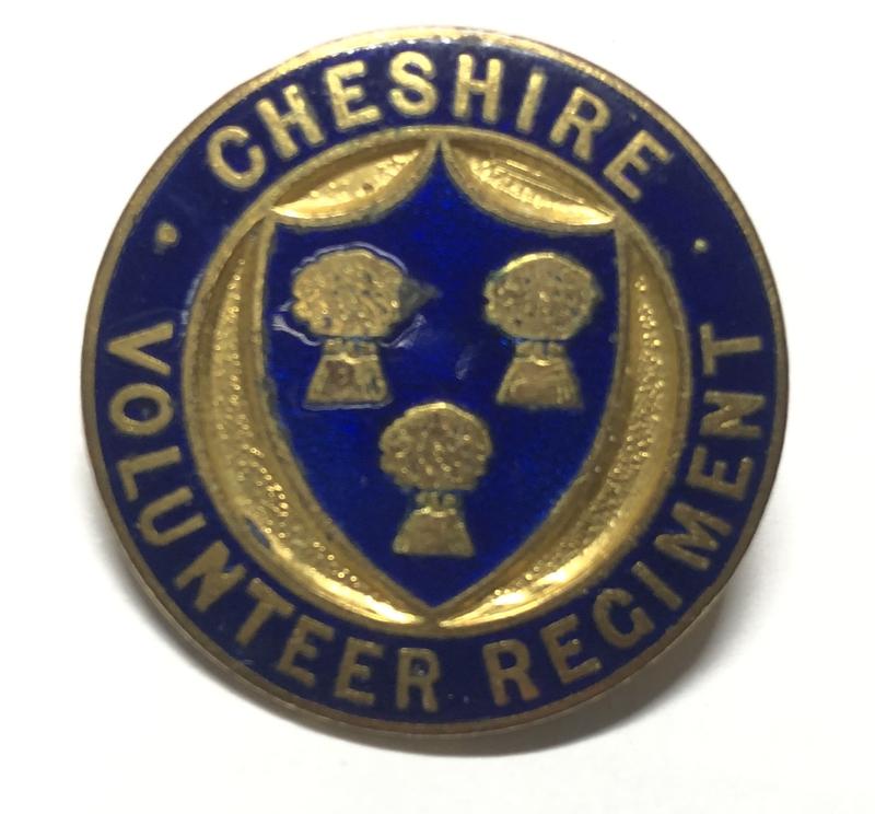Cheshire Volunteer Regiment VTC WW1 lapel badge.