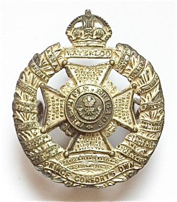 Rifle Brigade silver plated Officer's cap badge by JR Gaunt, London.