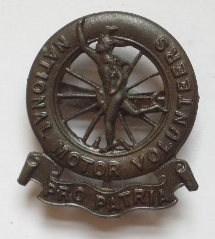 National Motor Volunteers WW1 VTC OSD (motor car) bronze cap badge.