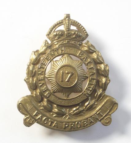 17th Australian Infantry Bn. (North Sydney Regt.) brass slouch hat badge.