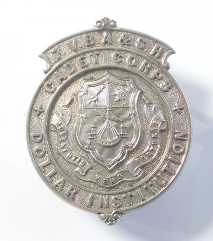 Scottish. 7th VB Argyll & Sutherland Highlanders Dollar Institution Cadet Corps glengarry badge circa 1890-1908.