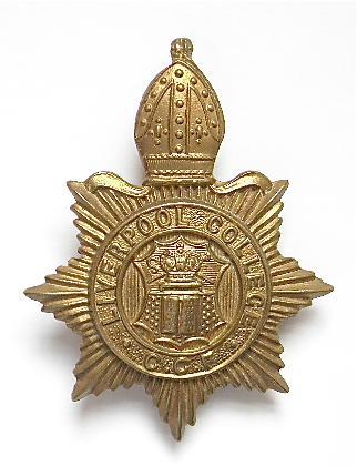 Liverpool College CCF brass cap badge.
