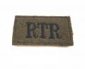 Royal Tank Regiment early WW2 cloth slip-on shoulder title