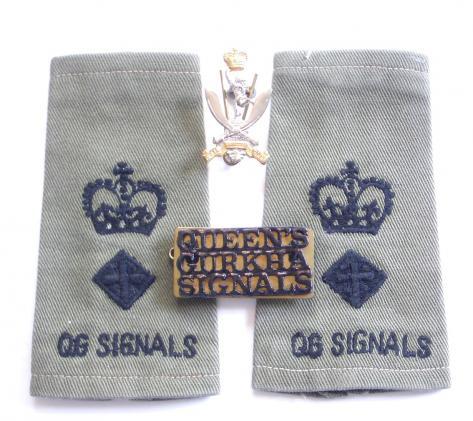 Gurkha Signals EIIR Lieut-Colonel's rank slides.