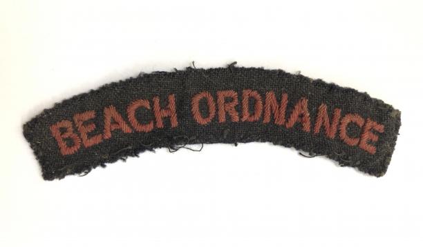 BEACH ORDNANCE scarce 1944 WW2 cloth shoulder title.