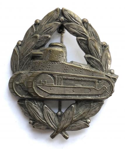 Romainian rare WW2 tank breast badge