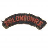 2nd LONDON R.F.  WW1 cloth shoulder title.