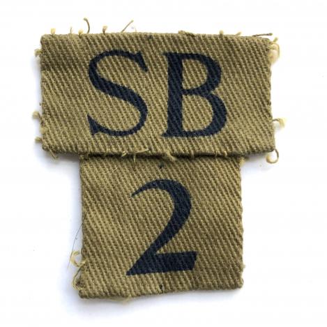 SB / 2 scarce Scottish Border WW2 Home Guard combination formation sign.