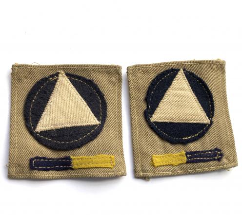 Royal Army Sevice Corps, Ist Division rare WW2 pair of cloth combination formation signs