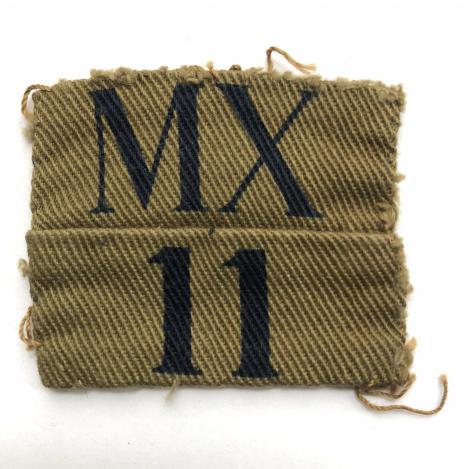 MX / 11 (Middlesex) WW2 Home Guard printed designation