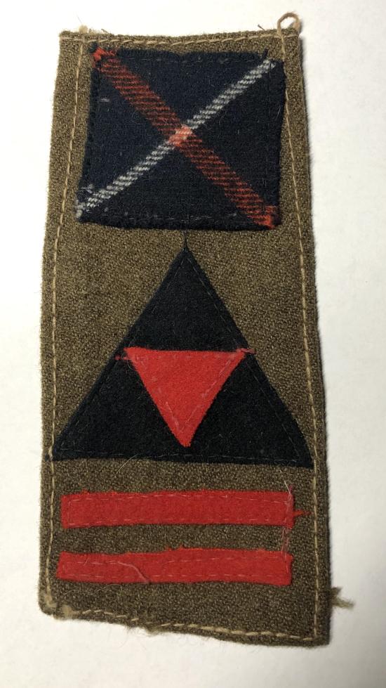 3rd Division, 9th Infantry Brigade, 1st Bn ing's Own Scottish Borderers WW2 combination formation sign
