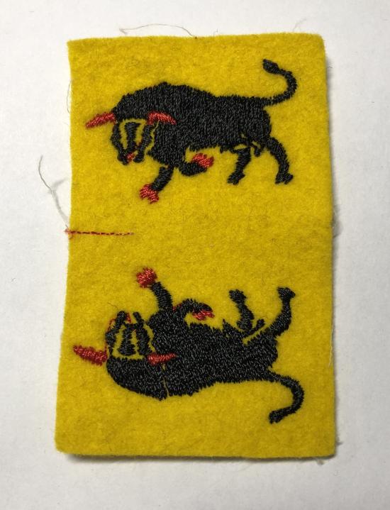WW2 11th Armoured Division uncut facing pair of formation signs