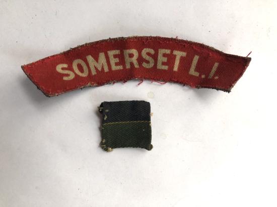 6th & 9th Battlions Somerset Light Infantry WW2 title and flash