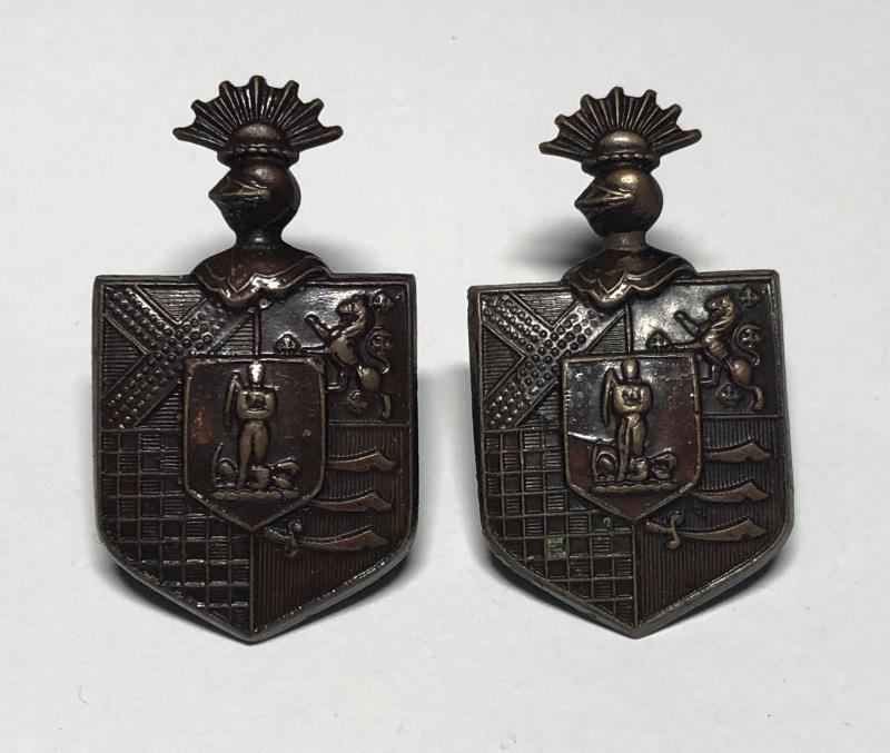 19th (St Pancras) Bn London Regiment pair of post 1908 OSD collar badges.