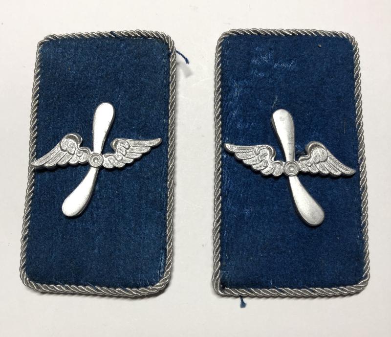 German Third Reich matching pair DLV (Deutscher Luftsportverband/German Air Sports Association) collar patches.