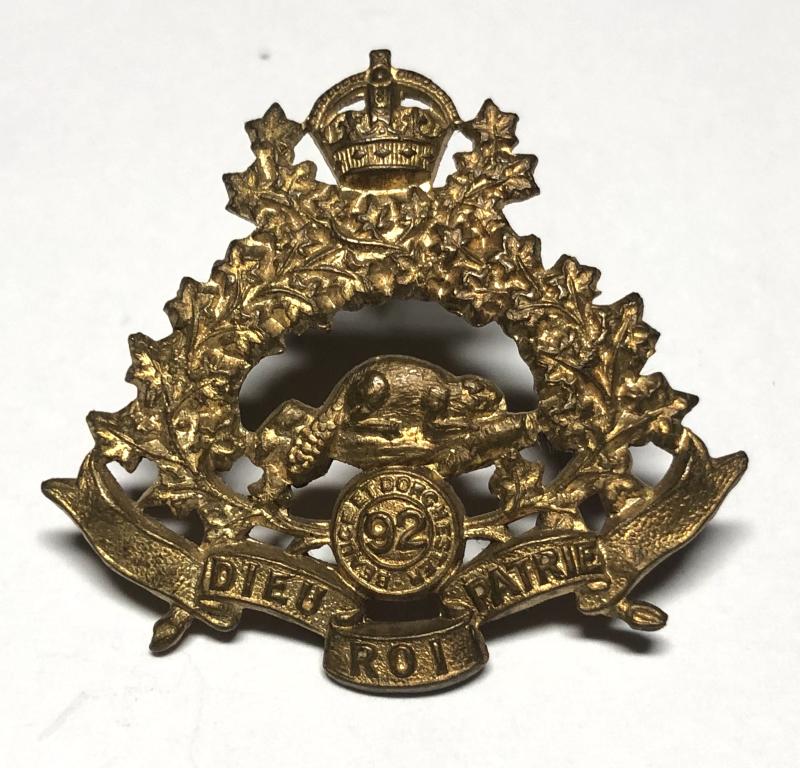 92nd (Dorset Regiment) Canadian Militia pre WW1 collar badge