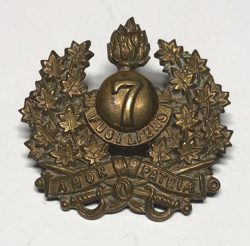 7th (Fusiliers) Canadian Militia pre WW1 collar badge.