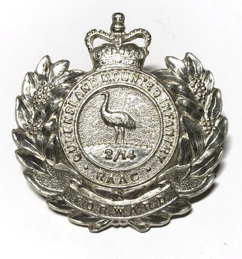 Australia. 2/14 Queensland Mounted Infantry c1953-60 slouch hat badge by Stokes.