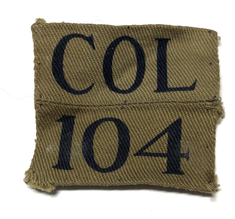 COL /104 AA Rocket Battery City of London WW2 Home Guard designation.