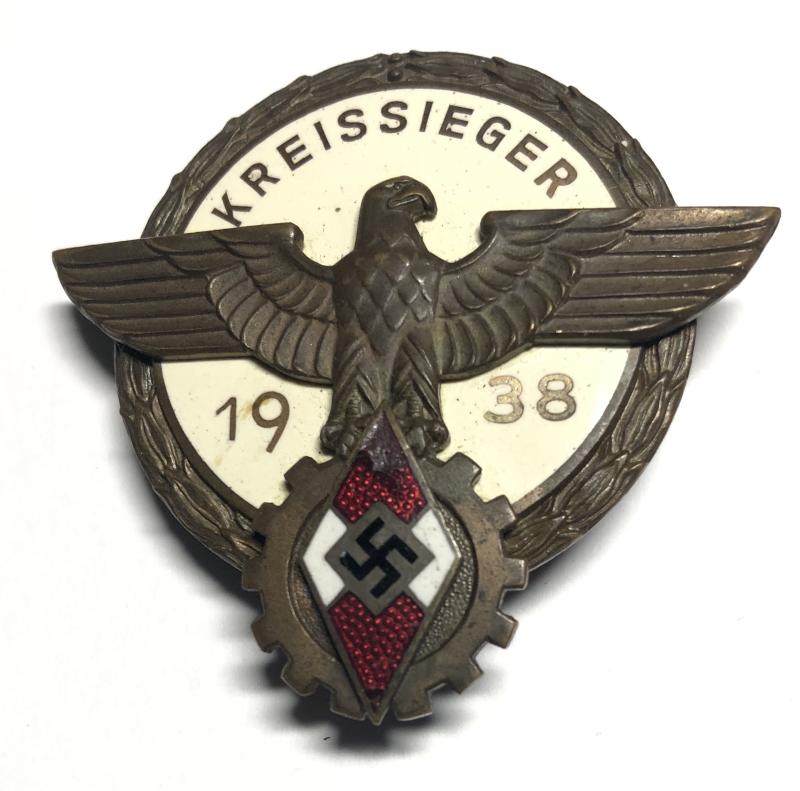 German Third Reich 1938 Kreis Victor’s Badge in National Trade Competition.