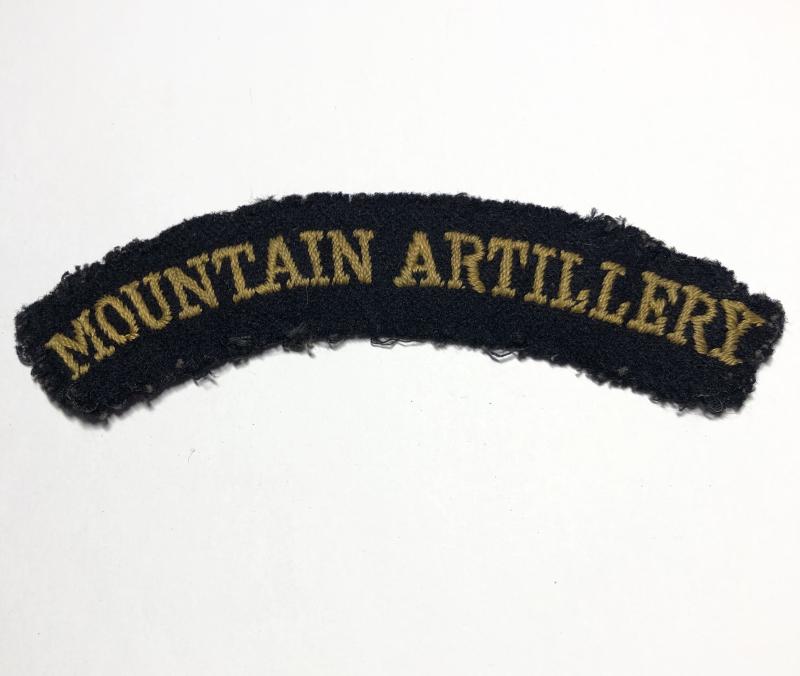 MOUNTAIN ARTILLERY scarce WW2 cloth shoulder title.