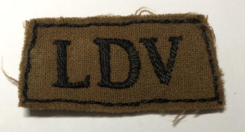 Local Defence Volunteers WW2 slip-on shoulder title c1940