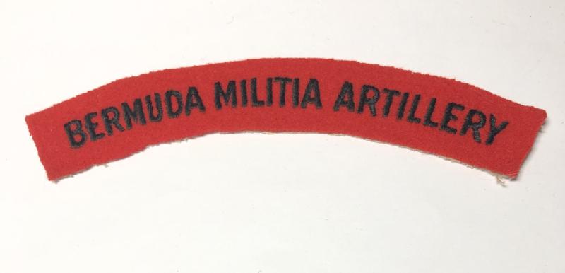 BERMUDA MILITIA ARTILLERY Cloth Shoulder Title.