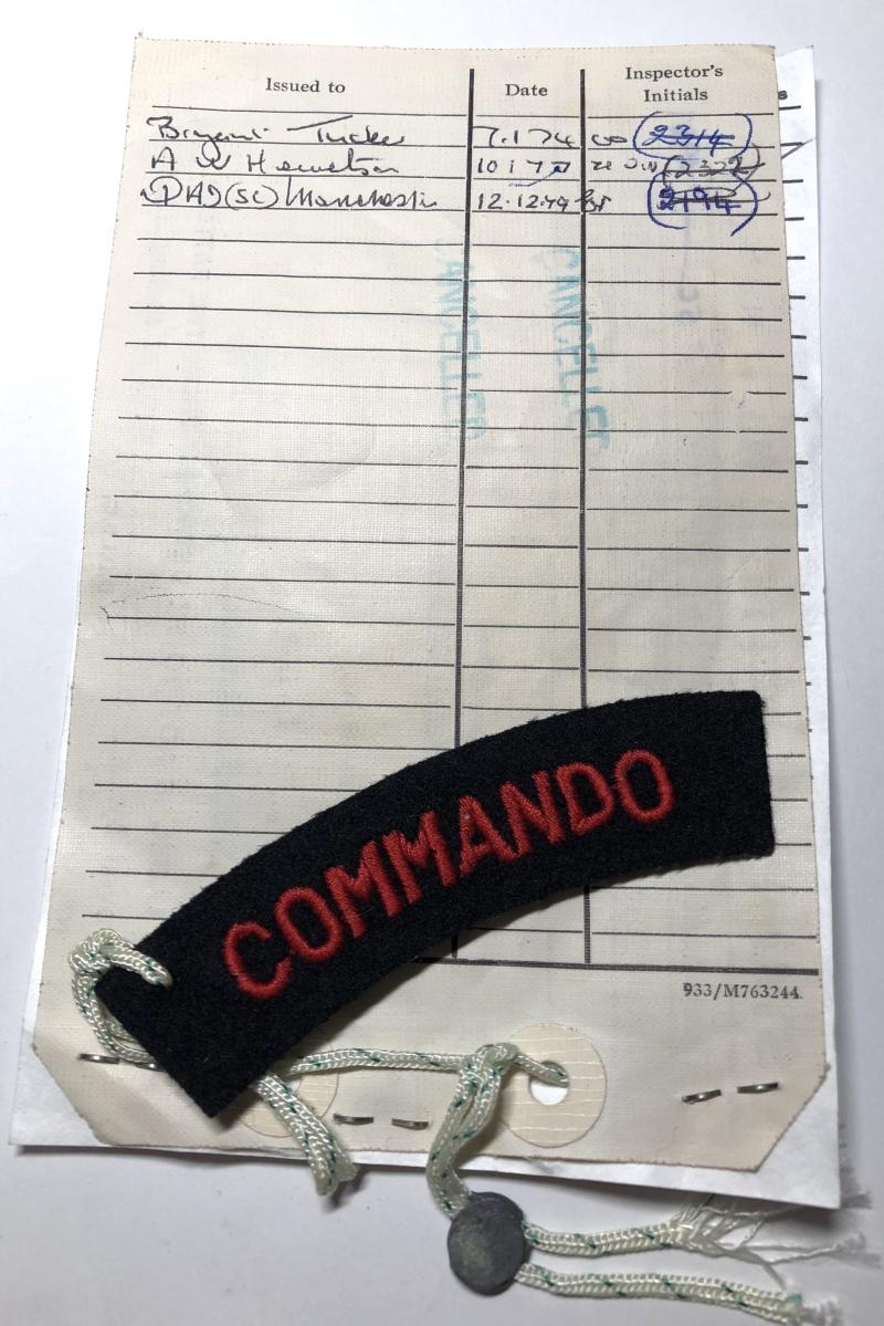 COMMANDO sealed pattern cloth shoulder title.