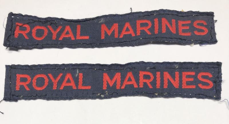 ROYAL MARINES pair of battledress shoulder titles.
