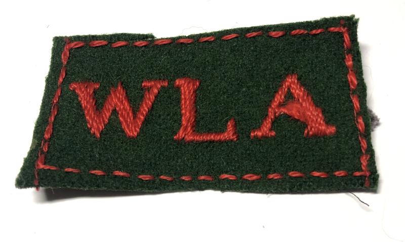 WW2 Womens Land Army WLA slip-on shoulder title.
