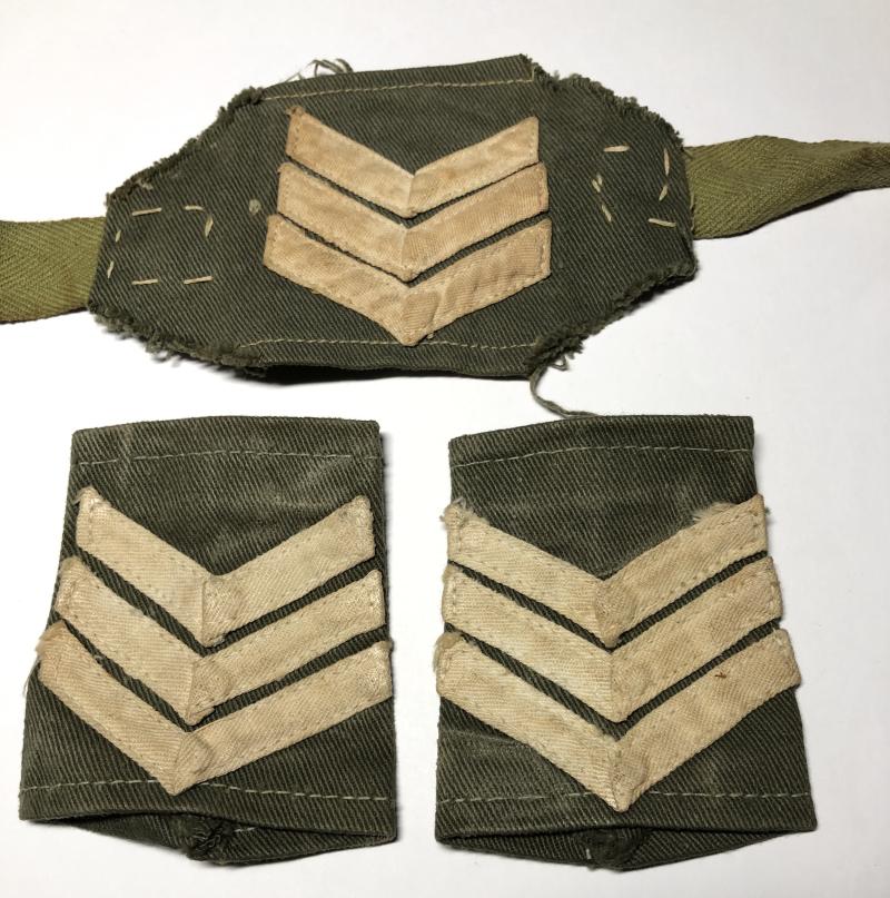 WW2 Jungle Greens Sergeant's insignia
