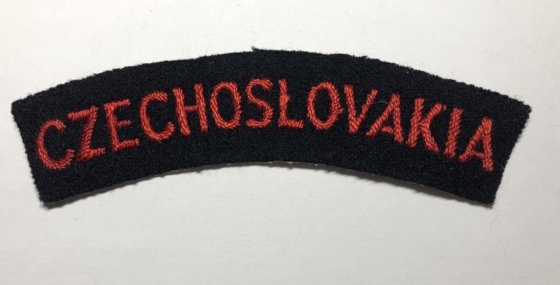 CZECHOSLOVAKIA WW2 nationality shoulder title.
