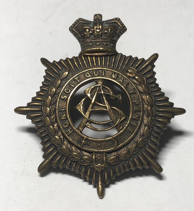 Army Service Corps Victorian brass cap badge circa 1896-1901.