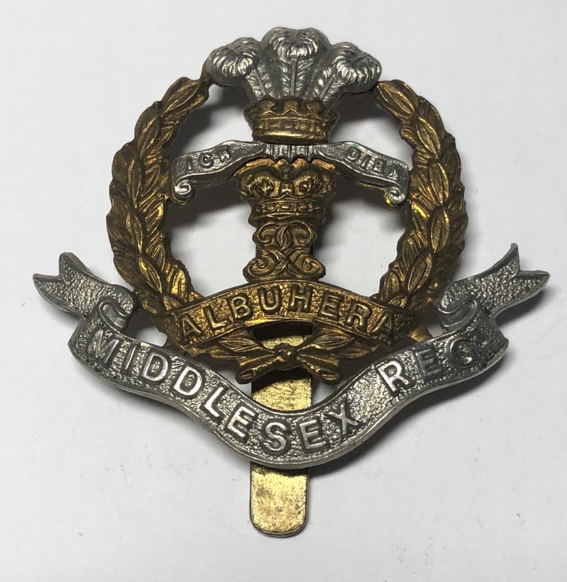 Middlesex Regiment cap badge by Dowler, Birmingham.