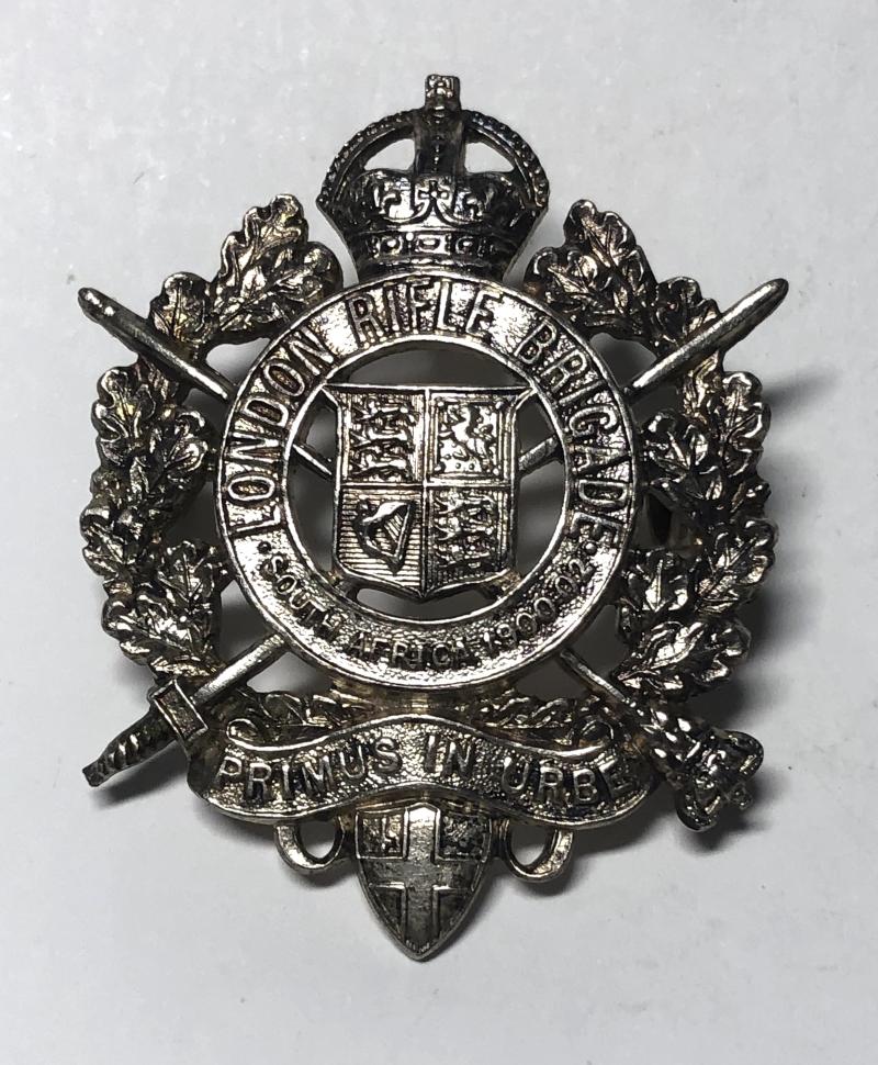 London Rifle Brigade WW1 era Officer's cap badge by .R. Gaunt, London.