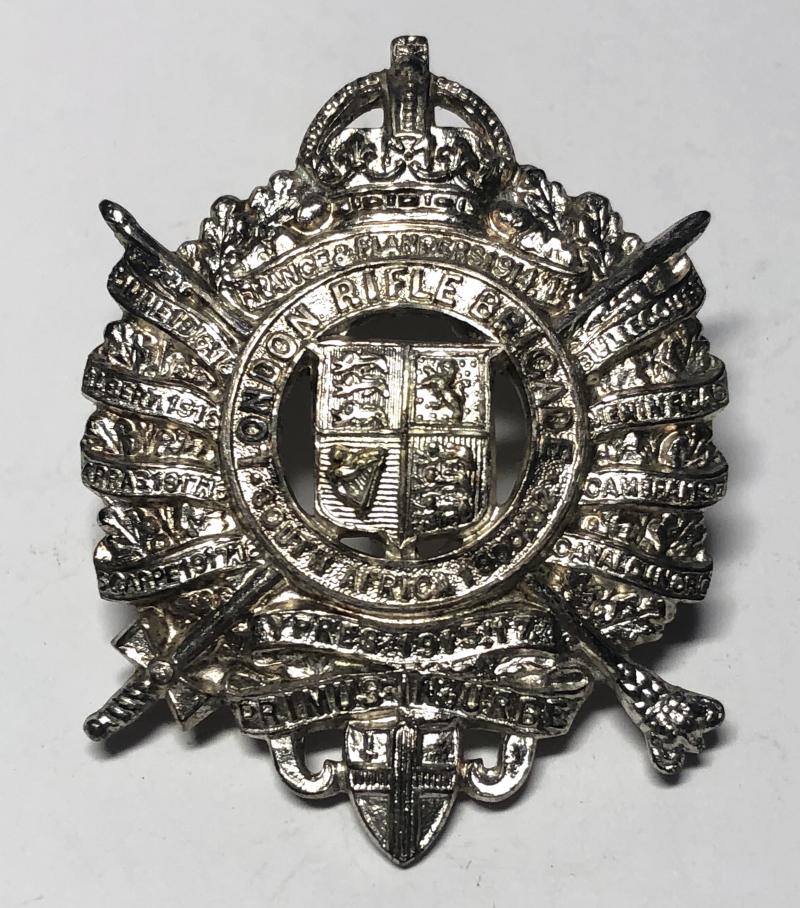 London Rifle Brigade WW2 era Officer's cap badge.