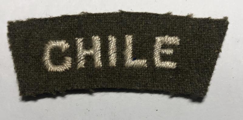 CHILE  WW2 cloth nationality shoulder title.