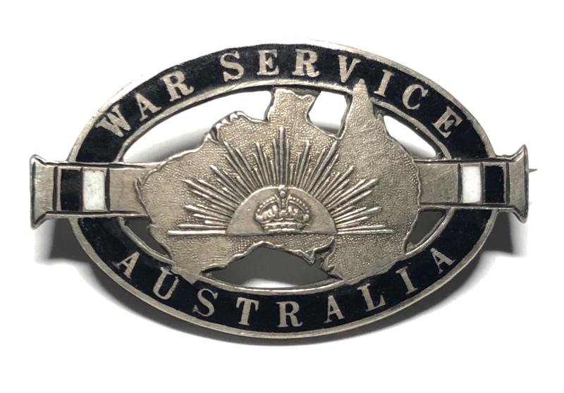 WWI War Service Australia HM 1918 silver badge by Dingley