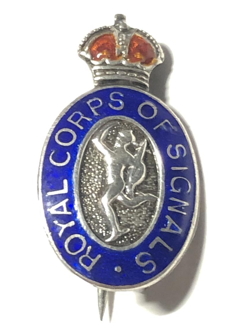 Royal Corps of Signals WW2 silver regimental sweetheart brooch.