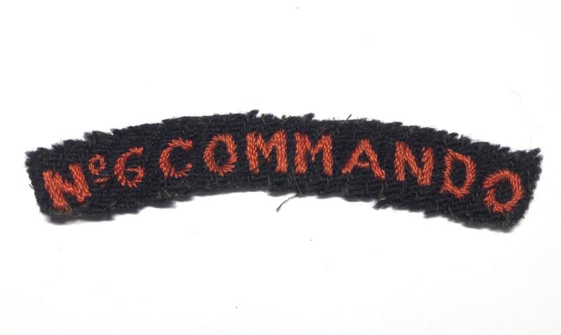 No.6 COMMANDO WW2 cloth shoulder title.