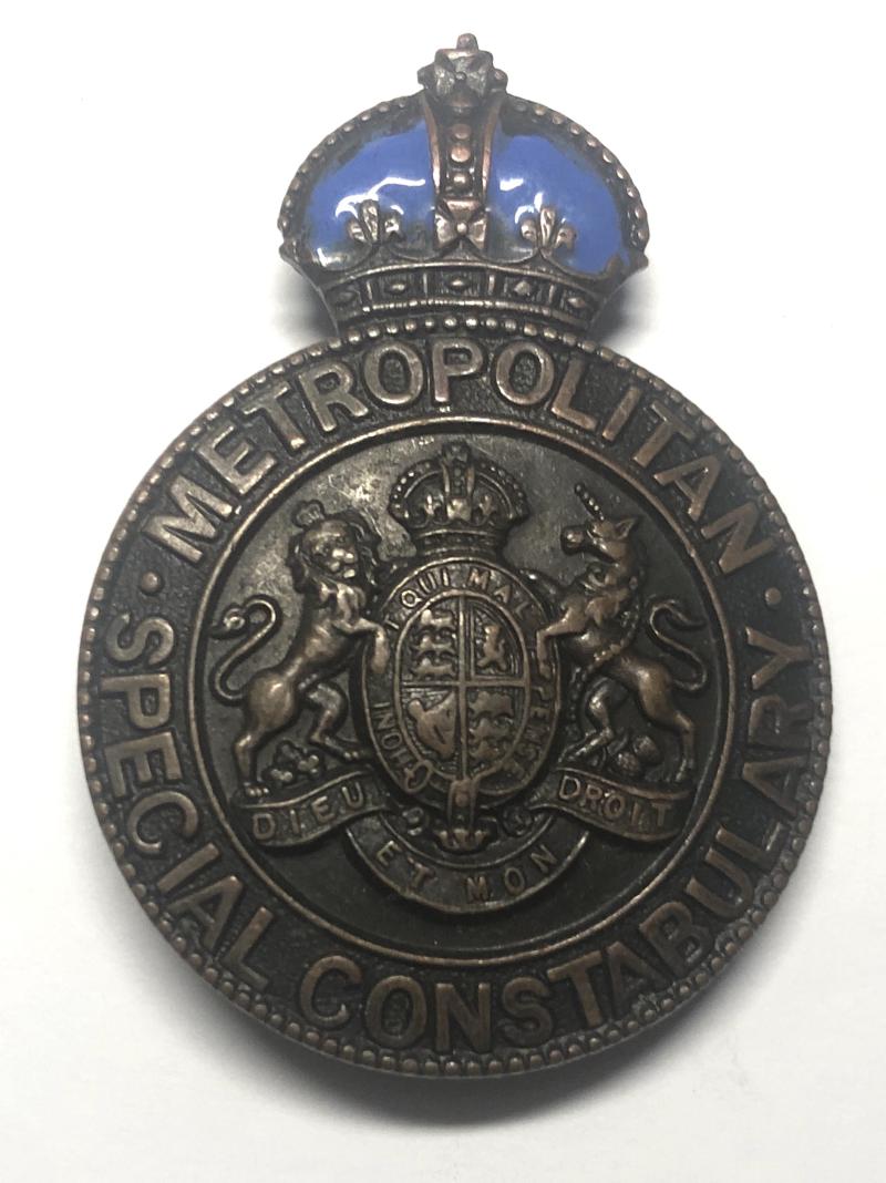WW1 Metropolitan Special Constabulary Chief Inspector police lapel badge.