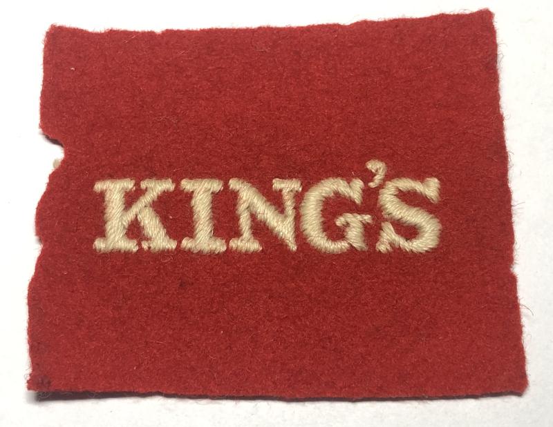 King’s Liverpool Regiment cloth pagri badge.