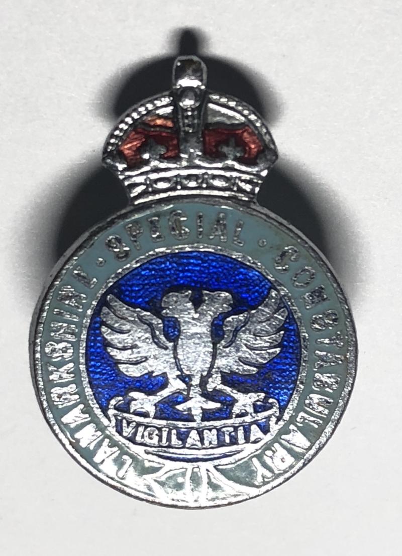 Lanarkshire Special Constabulary WW2 Scottish police lapel badge.