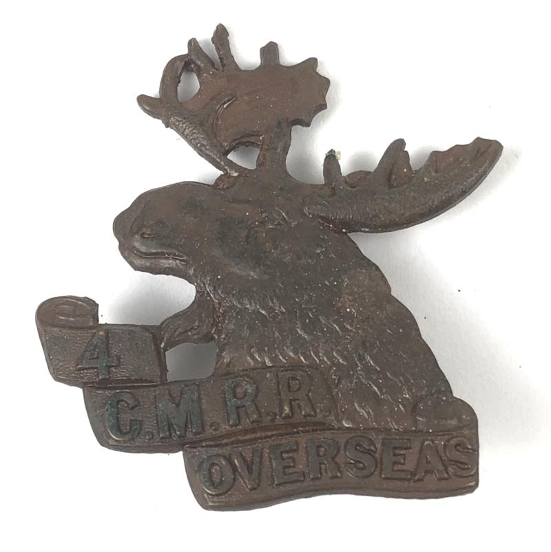 Canadian 4th Mounted Rifles CEF WW1 cap badge