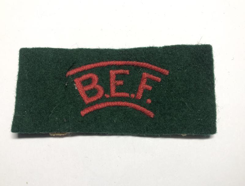 B.E.F. British Expeditionary Force WW2 shoulder title c1940.