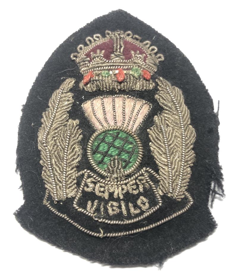 Scottish Police pre 1952 senior Officer's silver bullion cap badge.