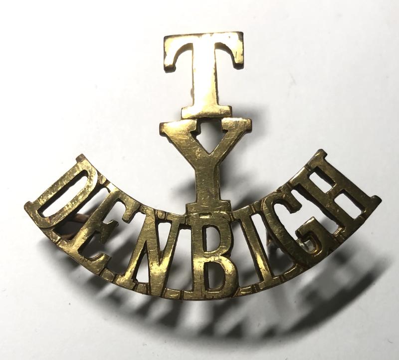 T / Y / DENBIGH WW1 Welsh yeomanry shoulder title.
