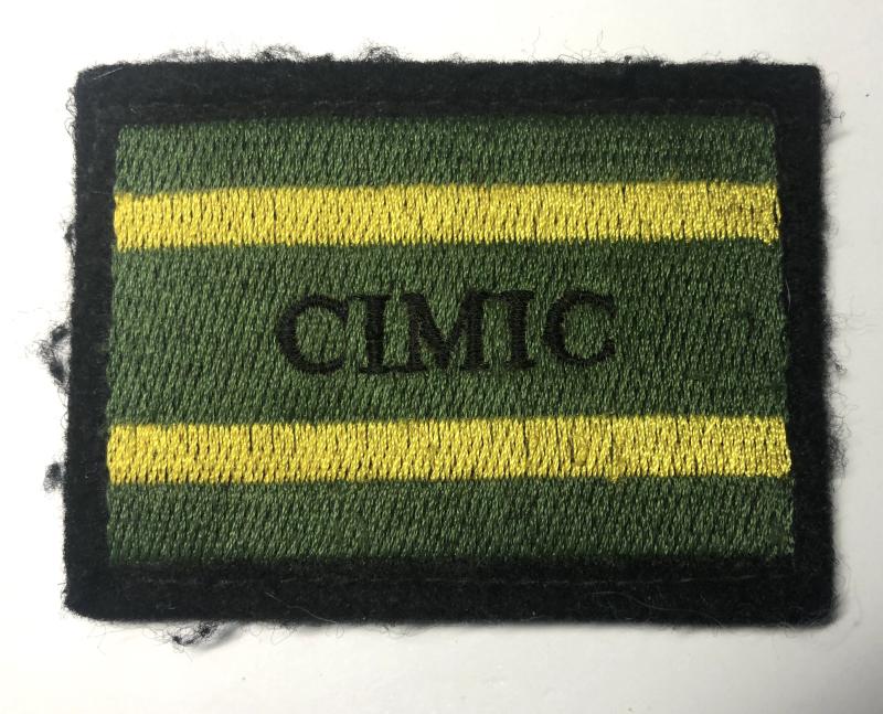 Civil Military Cooperation Cimic formation sign.